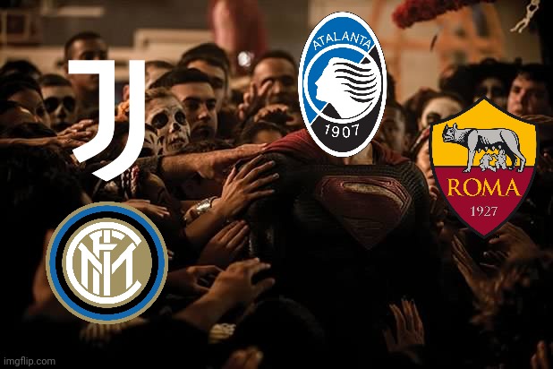 AC Milan 0-3 Atalanta | image tagged in superman praised,memes,calcio,soccer,football,serie a | made w/ Imgflip meme maker