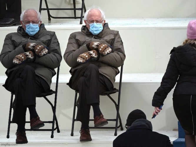 Now there’s 2 of them | image tagged in bernie sanders mittens | made w/ Imgflip meme maker