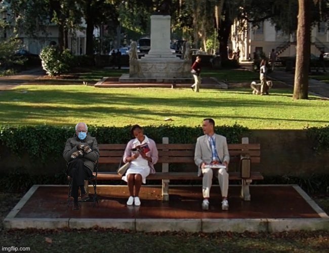 (Cleaver Title) | image tagged in forrest gump,bernie sanders | made w/ Imgflip meme maker