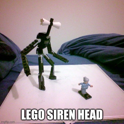 Lego Siren head! (first post) | LEGO SIREN HEAD | image tagged in siren head | made w/ Imgflip meme maker
