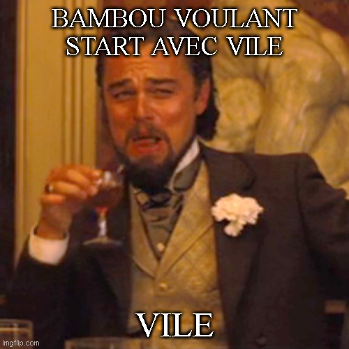Laughing Leo | BAMBOU VOULANT START AVEC VILE; VILE | image tagged in memes,laughing leo | made w/ Imgflip meme maker