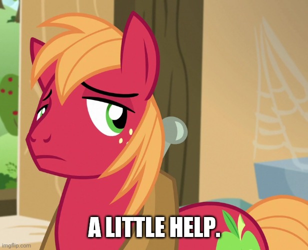 Disappointed Big Macintosh (MLP) | A LITTLE HELP. | image tagged in disappointed big macintosh mlp | made w/ Imgflip meme maker