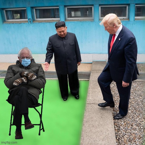Bernie in North Korea | image tagged in north korea | made w/ Imgflip meme maker