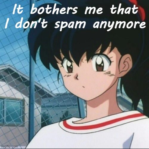 Kagome has never seen such Bullshit | It bothers me that I don't spam anymore | image tagged in kagome has never seen such bullshit | made w/ Imgflip meme maker