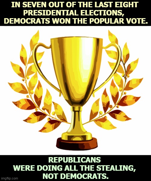Seven out of eight. Democrats are the majority party in this country. | IN SEVEN OUT OF THE LAST EIGHT 
PRESIDENTIAL ELECTIONS,  
DEMOCRATS WON THE POPULAR VOTE. REPUBLICANS 
WERE DOING ALL THE STEALING, 
NOT DEMOCRATS. | image tagged in you win,democrats,win,republicans,steal | made w/ Imgflip meme maker