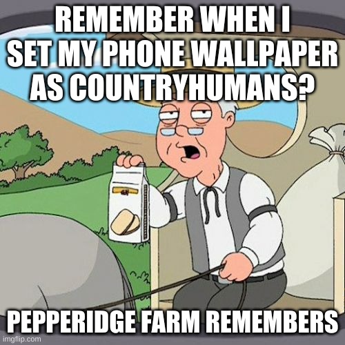 why MS_memer_group, why? | REMEMBER WHEN I SET MY PHONE WALLPAPER AS COUNTRYHUMANS? PEPPERIDGE FARM REMEMBERS | image tagged in memes,funny,bruh,ptsd,pepperidge farm remembers,countryhumans | made w/ Imgflip meme maker