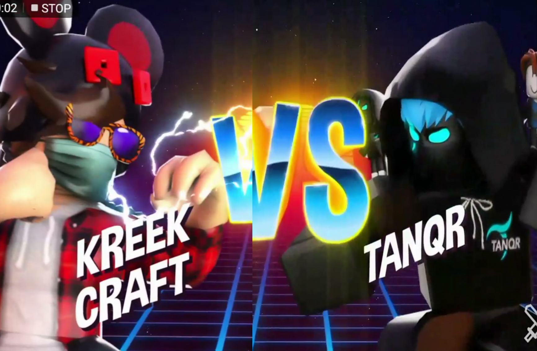 Kreekcraft vs Tanqr rb battles (fanmade) Blank Meme Template