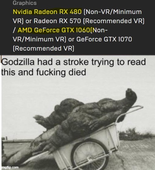 Star Wars Squadrons Recommended Graphics | image tagged in godzilla | made w/ Imgflip meme maker