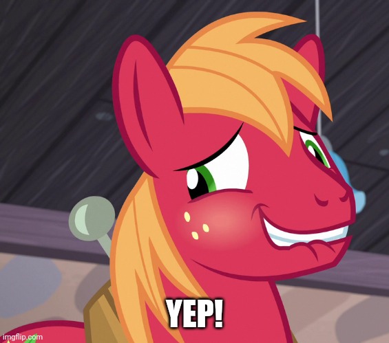 Blushed Big Macintosh (MLP) | YEP! | image tagged in blushed big macintosh mlp | made w/ Imgflip meme maker