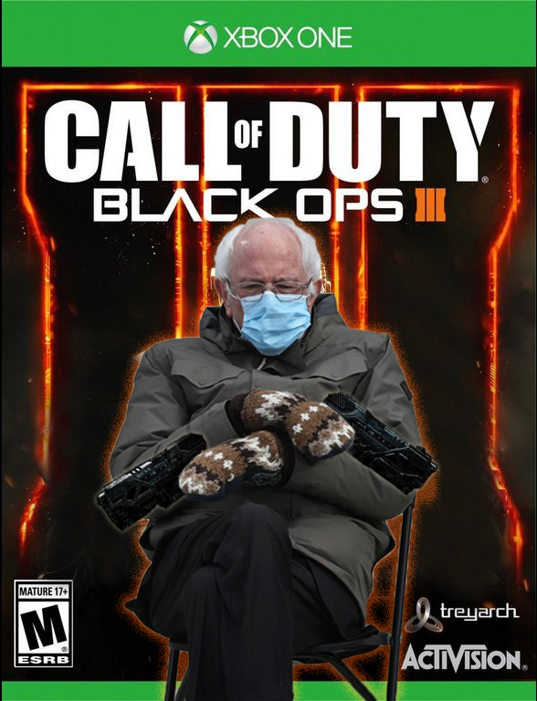 High Quality Bernie mittens black ops Blank Meme Template