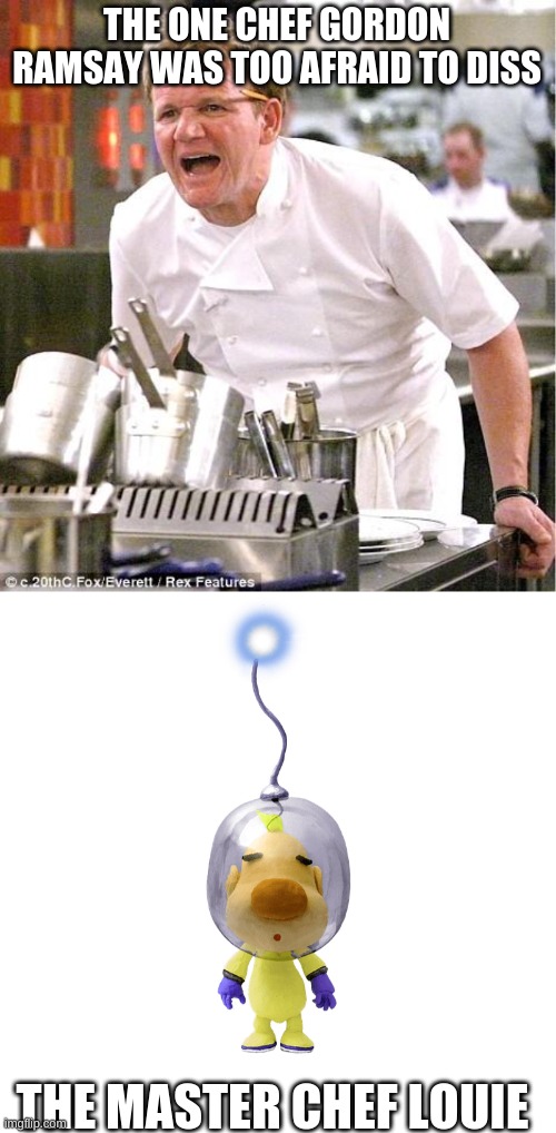 Louie is the greatest chef | THE ONE CHEF GORDON RAMSAY WAS TOO AFRAID TO DISS; THE MASTER CHEF LOUIE | image tagged in memes,chef gordon ramsay,nintendo,diss | made w/ Imgflip meme maker