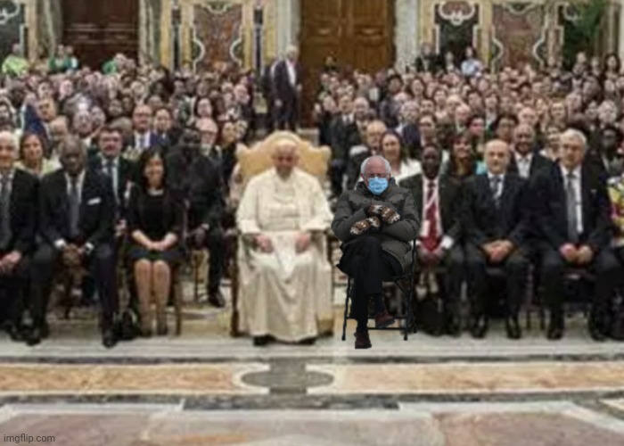 Saint Bernard | image tagged in bernie,pope | made w/ Imgflip meme maker