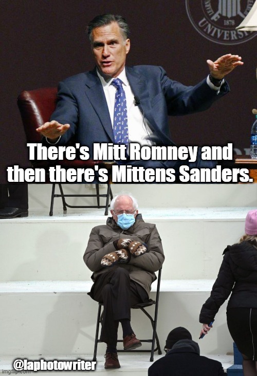 Mittens Sanders by Juliann Budimir @laphotowriter | There's Mitt Romney and then there's Mittens Sanders. @laphotowriter | image tagged in bernie sanders mittens,bernie sanders,bernie mittens,bernie | made w/ Imgflip meme maker