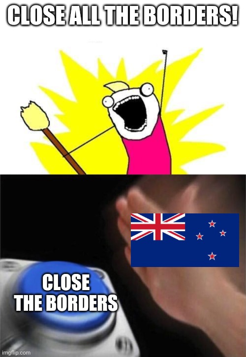 CLOSE ALL THE BORDERS! CLOSE THE BORDERS | image tagged in memes,x all the y,blank nut button | made w/ Imgflip meme maker