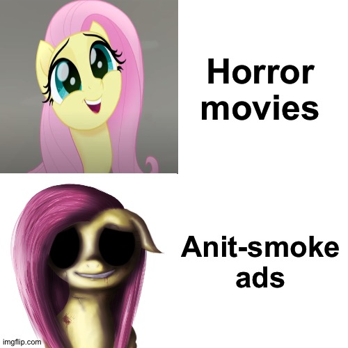 I prefer horror movies... | Horror movies; Anit-smoke ads | image tagged in memes,drake hotline bling | made w/ Imgflip meme maker