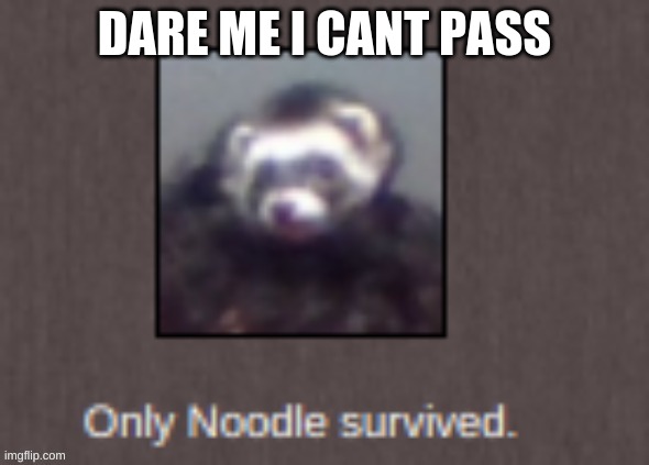 me realizing i may love this template too much | DARE ME I CANT PASS | image tagged in only noodle survived | made w/ Imgflip meme maker