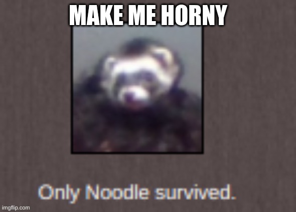 *proceeds to check my dm's cause ik flamy is gonna comment* | MAKE ME HORNY | image tagged in only noodle survived | made w/ Imgflip meme maker