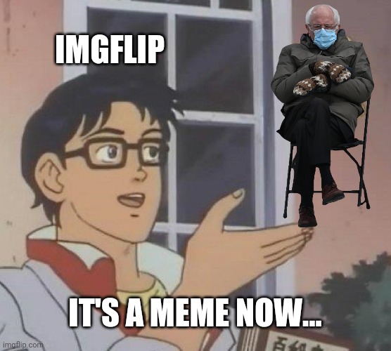 Is This A Pigeon Meme | IMGFLIP IT'S A MEME NOW... | image tagged in memes,is this a pigeon | made w/ Imgflip meme maker