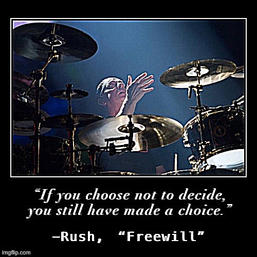 Countering trolls is about insisting on seriousness, reminding everyone that words and choices matter. | image tagged in rush freewill,song lyrics,rush,words of wisdom,wisdom,classic rock | made w/ Imgflip meme maker