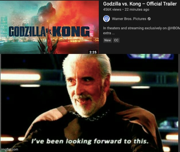 Godzilla vs Kong trailer | image tagged in godzilla vs kong | made w/ Imgflip meme maker
