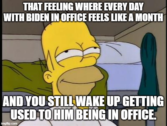 It's like winning the election every day. Happy times are ahead. | THAT FEELING WHERE EVERY DAY WITH BIDEN IN OFFICE FEELS LIKE A MONTH; AND YOU STILL WAKE UP GETTING USED TO HIM BEING IN OFFICE. | image tagged in homer satisfied,biden,victory,freedom,justice,liberty | made w/ Imgflip meme maker