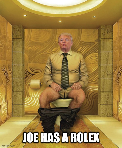 trumps golden dump | JOE HAS A ROLEX | image tagged in trumps golden dump | made w/ Imgflip meme maker