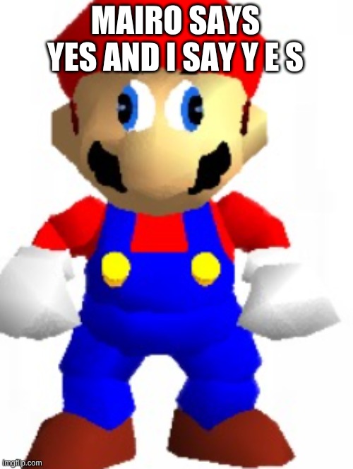 Mairo | MAIRO SAYS YES AND I SAY Y E S | image tagged in mairo | made w/ Imgflip meme maker