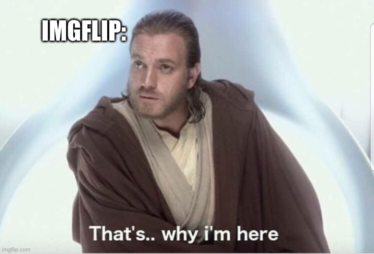 Obi wan that's why I'm here | IMGFLIP: | image tagged in obi wan that's why i'm here | made w/ Imgflip meme maker