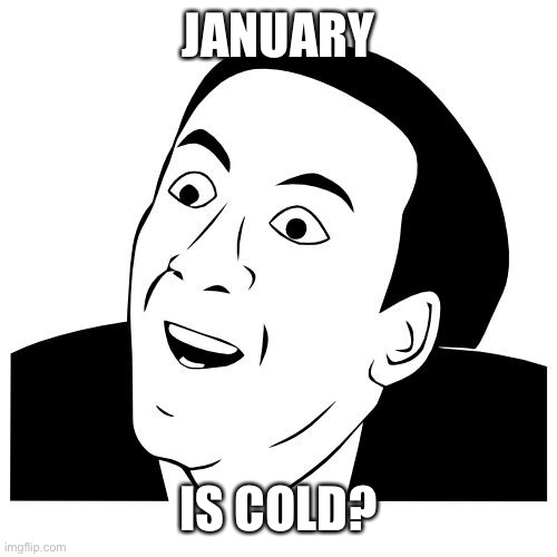 you don't say | JANUARY IS COLD? | image tagged in you don't say | made w/ Imgflip meme maker