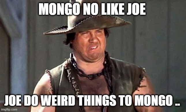 MONGO | MONGO NO LIKE JOE; JOE DO WEIRD THINGS TO MONGO .. | image tagged in joe dirt | made w/ Imgflip meme maker