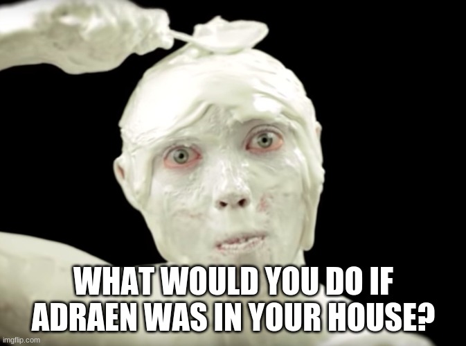 Little Baby’s Ice Cream guy | WHAT WOULD YOU DO IF ADRAEN WAS IN YOUR HOUSE? | image tagged in little baby s ice cream guy | made w/ Imgflip meme maker