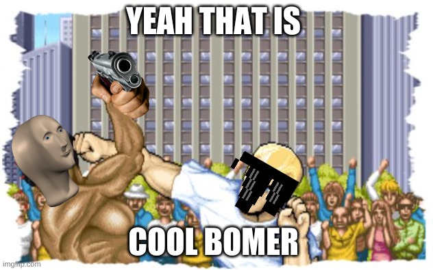 Street Fighter | YEAH THAT IS; COOL BOMER | image tagged in street fighter,middle finger | made w/ Imgflip meme maker
