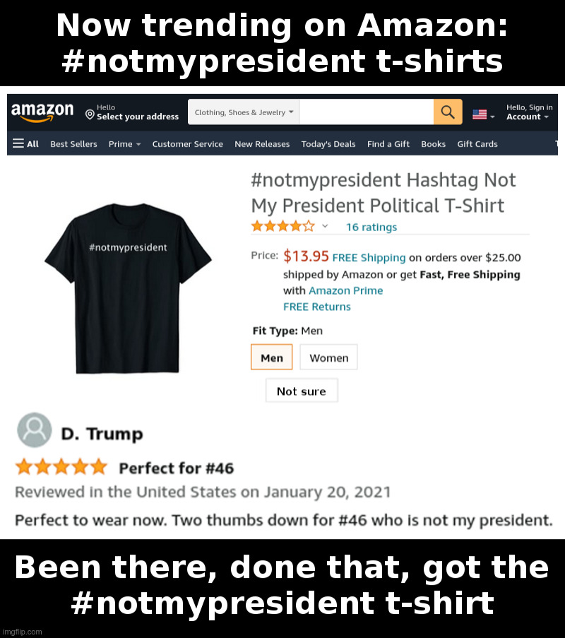 Look who bought a #notmypresident t-shirt! | image tagged in joe biden,hunter biden,laptop,made in china,donald trump,made in usa | made w/ Imgflip meme maker