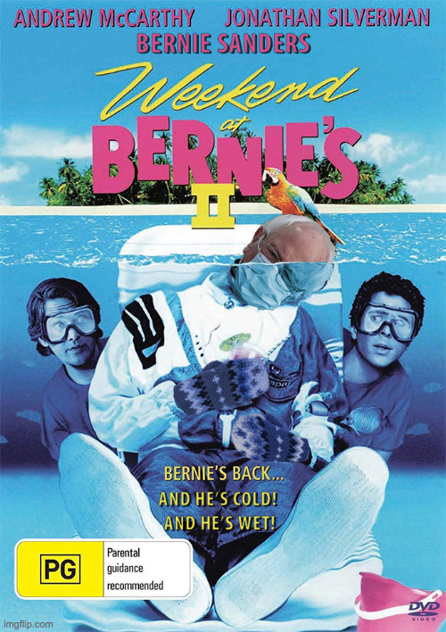 Weekends at Bernies | image tagged in bernie sanders,classic movies,politics | made w/ Imgflip meme maker