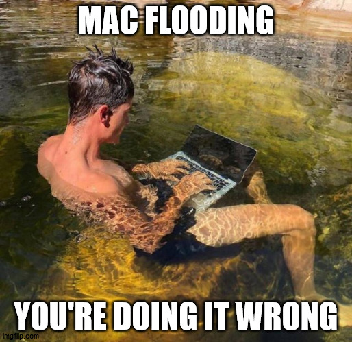 MAC FLOODING; YOU'RE DOING IT WRONG | made w/ Imgflip meme maker