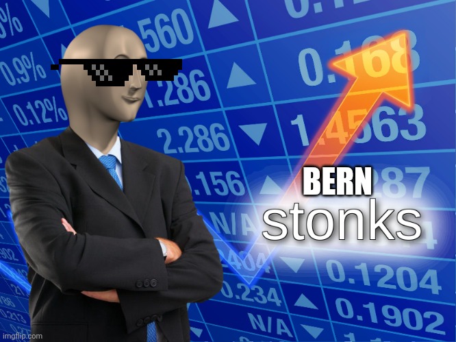 stonks | BERN | image tagged in stonks | made w/ Imgflip meme maker