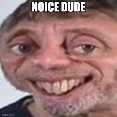noice | NOICE DUDE | image tagged in noice | made w/ Imgflip meme maker