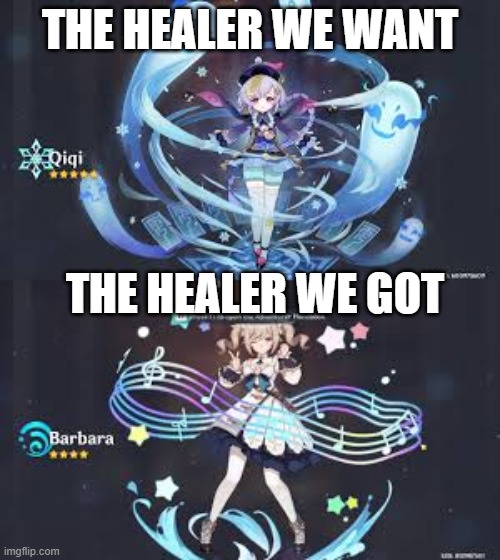 the healer we want & the healer we got | THE HEALER WE WANT; THE HEALER WE GOT | image tagged in memes | made w/ Imgflip meme maker