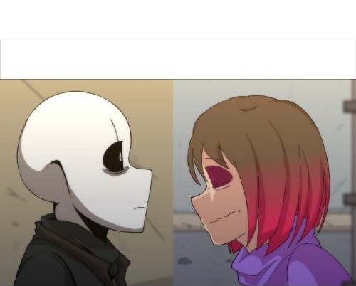 Glitchtale Gaser and Betty staring Blank Meme Template