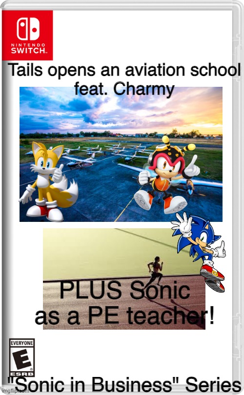 Credits to Kane88 for the Sonic Business original! This is the sequel! | Tails opens an aviation school
feat. Charmy; PLUS Sonic as a PE teacher! "Sonic in Business" Series | image tagged in nintendo switch,sonic,charmy,tails | made w/ Imgflip meme maker