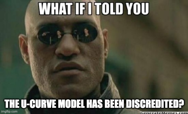 Culture Shock | THE U-CURVE MODEL HAS BEEN DISCREDITED? | image tagged in what if i told you | made w/ Imgflip meme maker