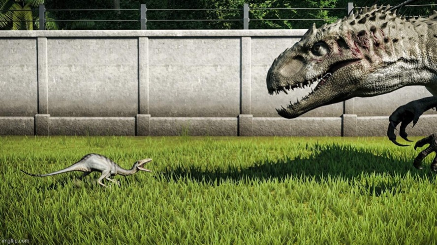 Jurassic World big vs small | image tagged in jurassic world big vs small | made w/ Imgflip meme maker