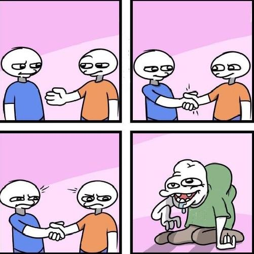 Common Enemy Shaking Hands Blank Meme Template