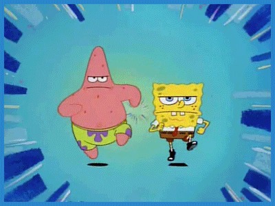 Spongebob and Patrick Running Blank Meme Template