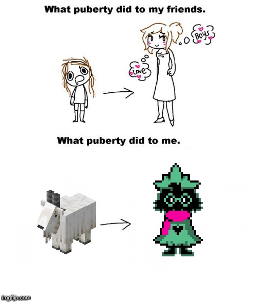 pubeerty | image tagged in what puberty did to me,puberty,deltarune,goat,undertale,memes | made w/ Imgflip meme maker