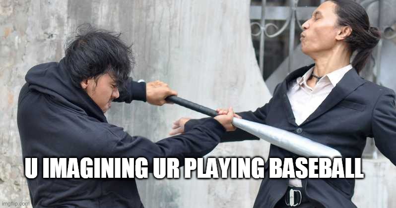 Baseball Bat | U IMAGINING UR PLAYING BASEBALL | image tagged in baseball bat | made w/ Imgflip meme maker