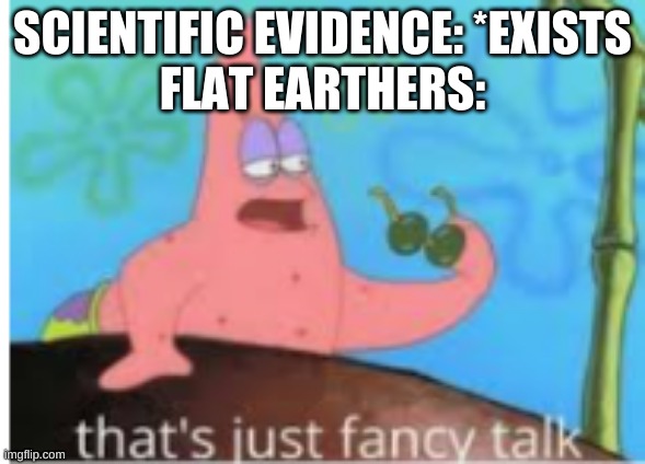 SCIENTIFIC EVIDENCE: *EXISTS
FLAT EARTHERS: | made w/ Imgflip meme maker