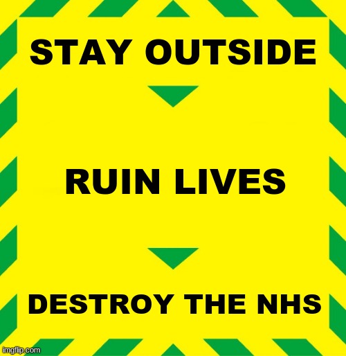 Stay Alert | STAY OUTSIDE; RUIN LIVES; DESTROY THE NHS | image tagged in stay alert | made w/ Imgflip meme maker