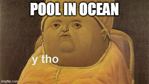 Hmmm | POOL IN OCEAN | image tagged in y tho | made w/ Imgflip meme maker