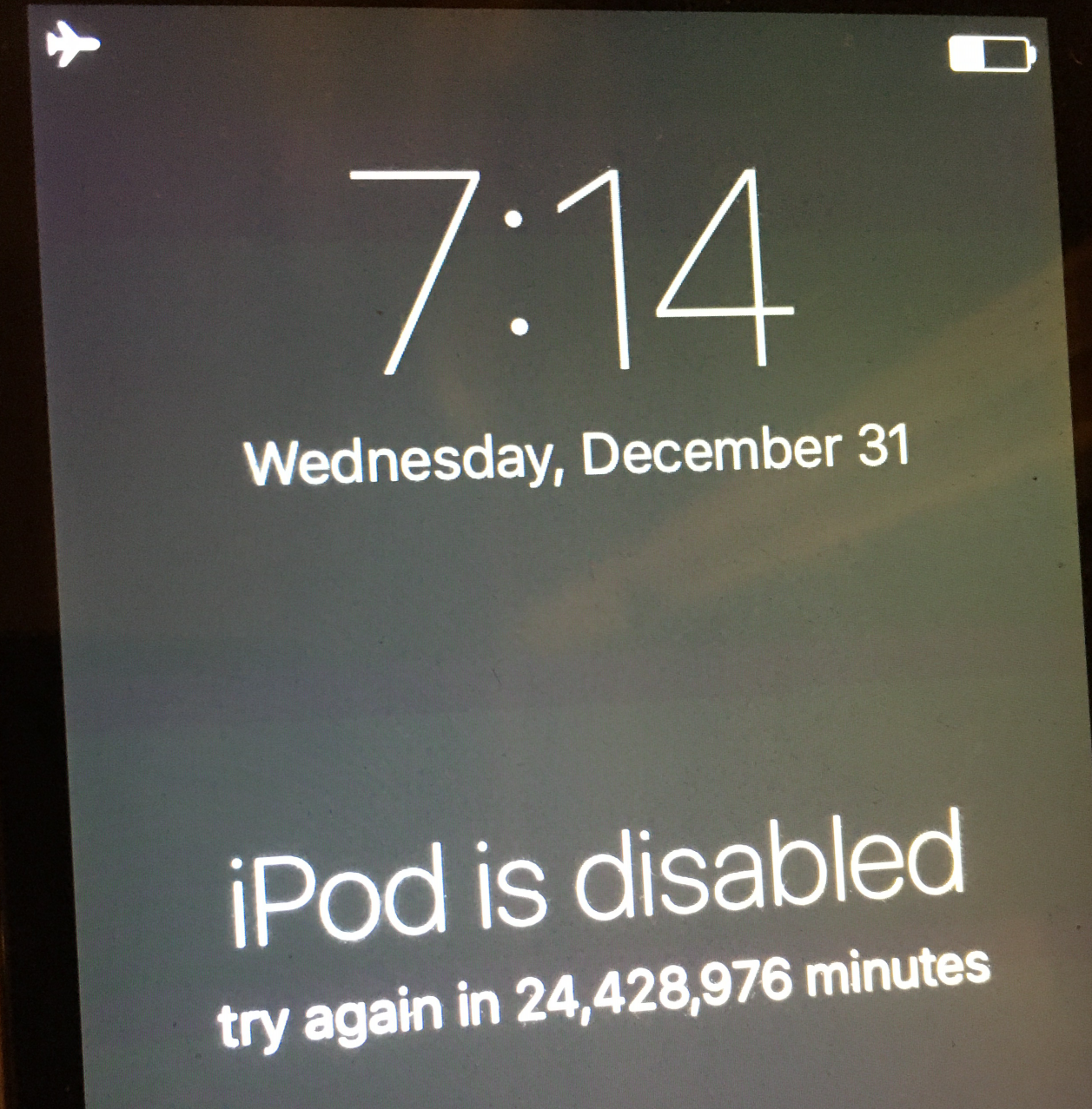 IPod is disabled, try again in 24 million minutes Blank Meme Template